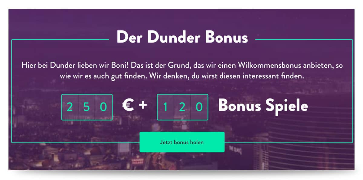 Dunder Casino Bonus